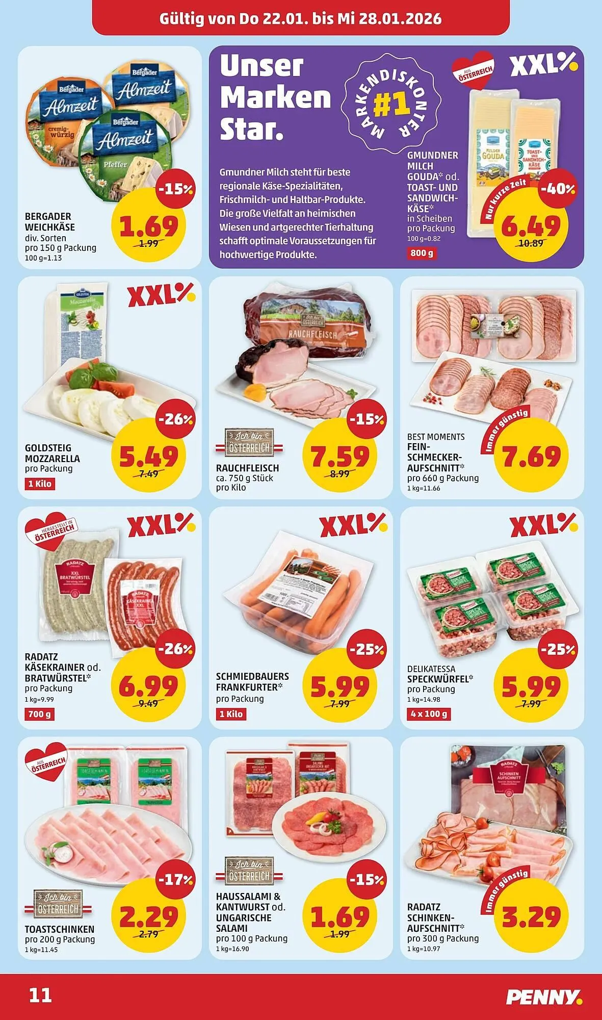 PENNY Flugblatt von 22. Jänner bis 28. Jänner 2026 - Flugblätt seite  11