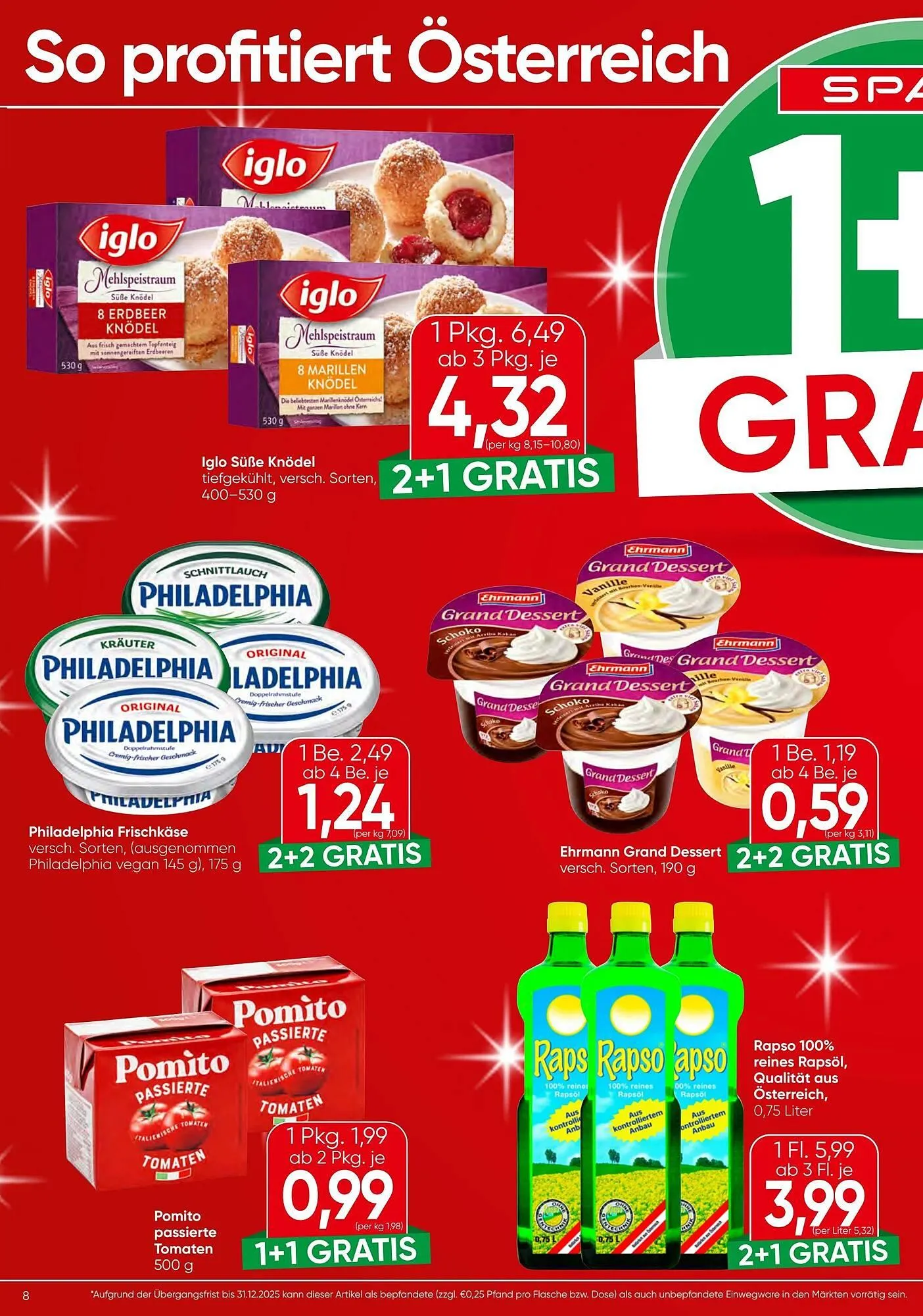 Spar Flugblatt von 23. Dezember bis 31. Dezember 2025 - Flugblätt seite  8