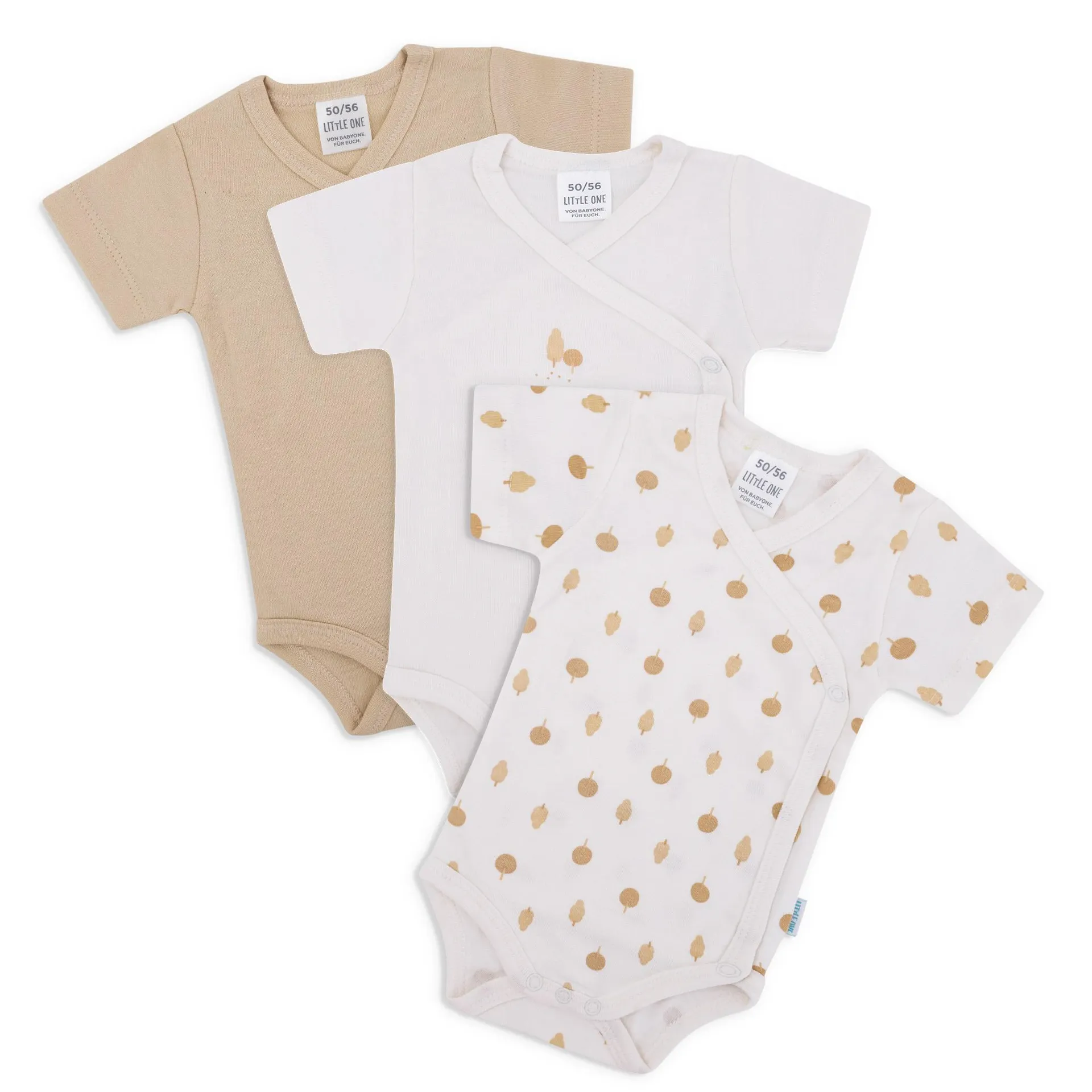 3er-Pack Wickelbodys Natur