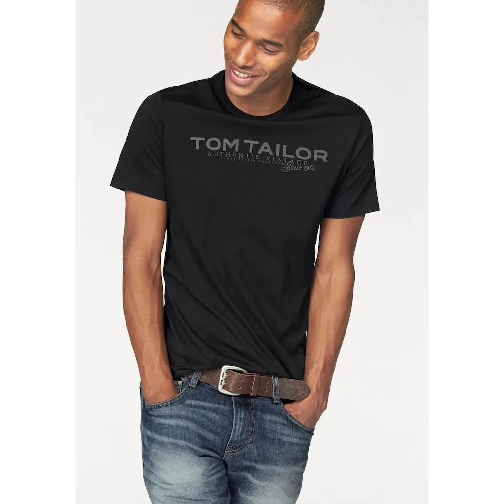 TOM TAILOR Rundhalsshirt, mit Logoprint