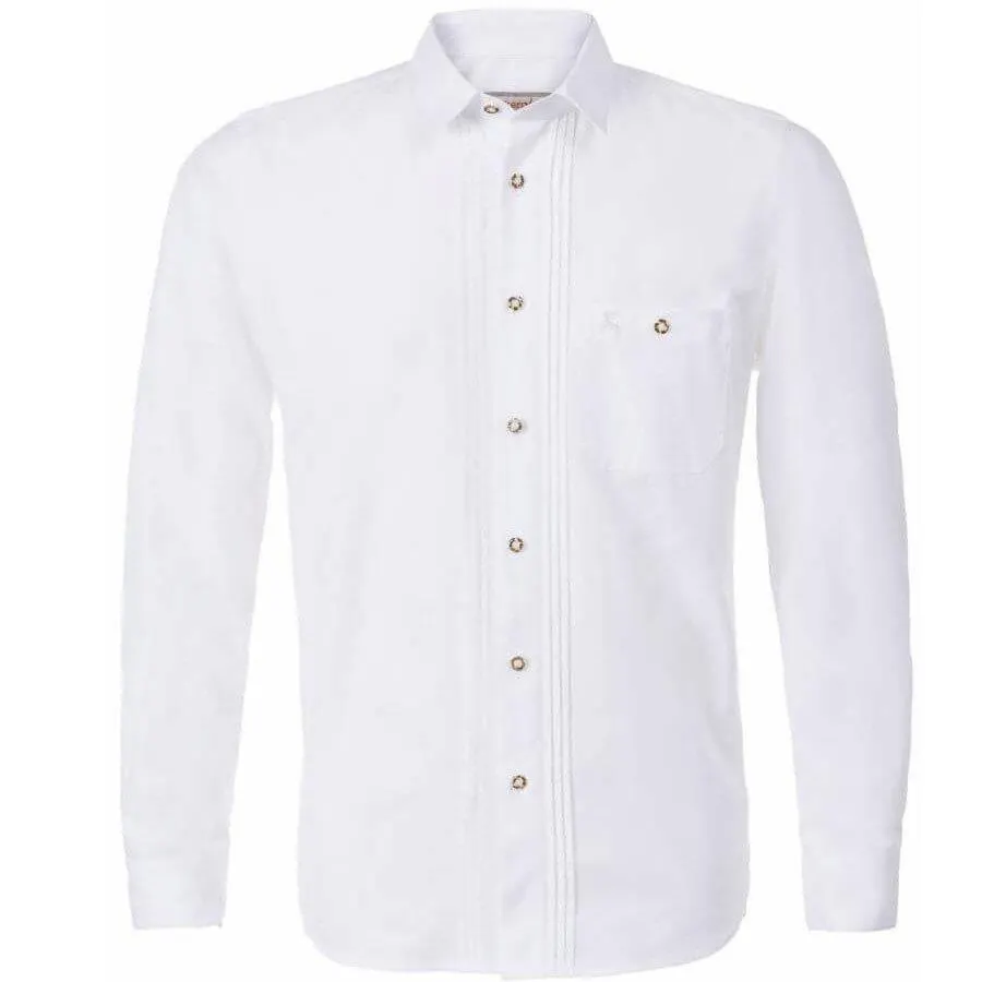Herren Trachtenhemd "Noah", Langarm, Weiß