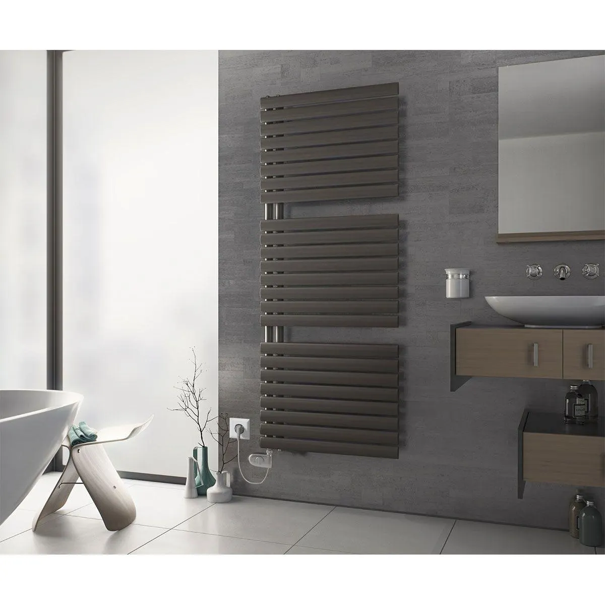 Ximax Elektrischer Handtuchwärmer Fortuna-Open 1512 x 600 mm 900 Watt Typ 3 Anthrazit