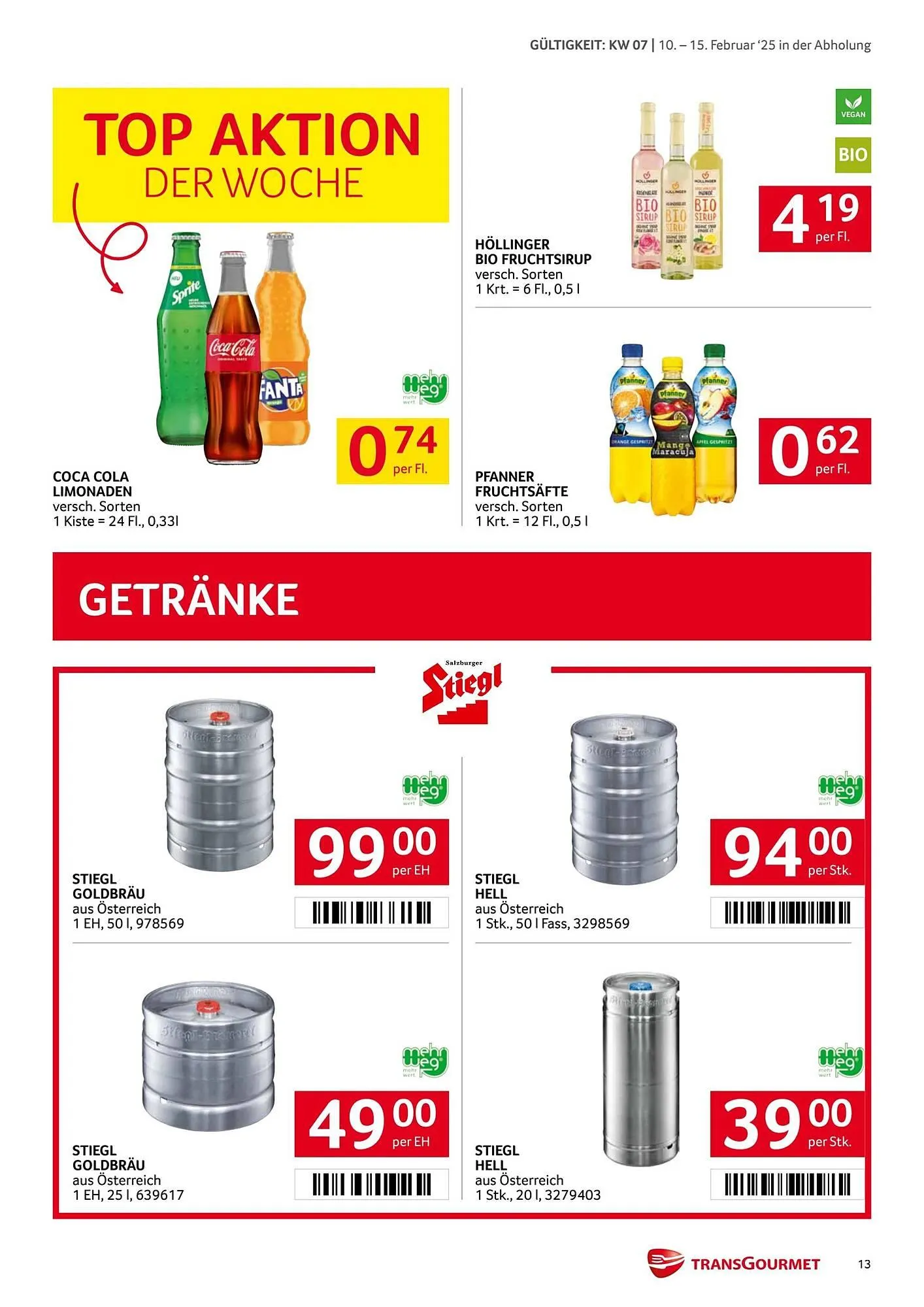 Transgourmet Flugblatt von 10. Februar bis 16. Februar 2025 - Flugblätt seite 13
