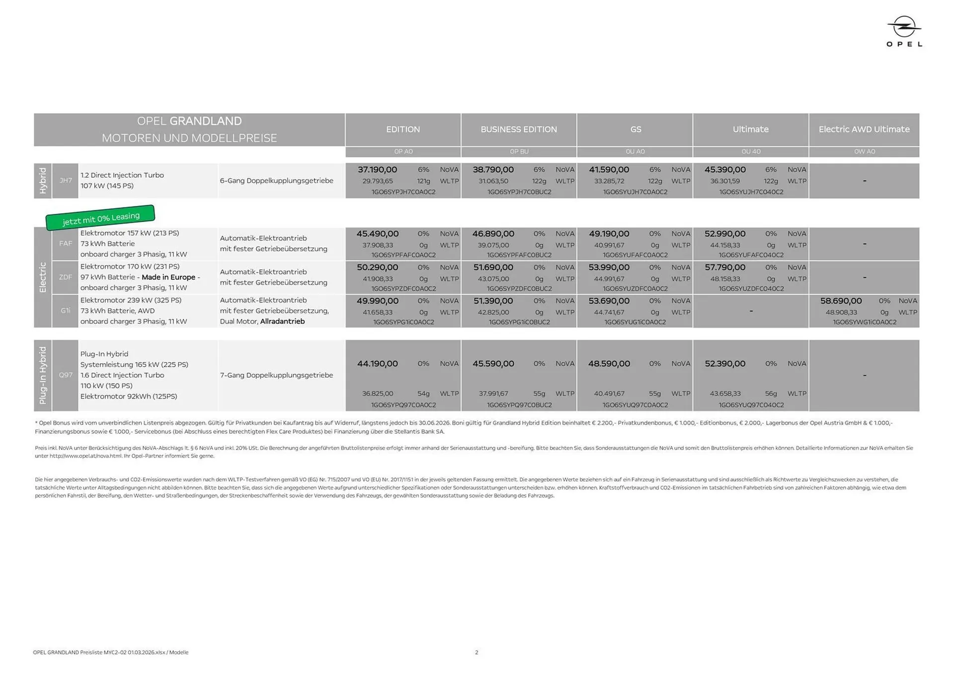 Opel Flugblatt von 1. März bis 22. April 2026 - Flugblätt seite  2