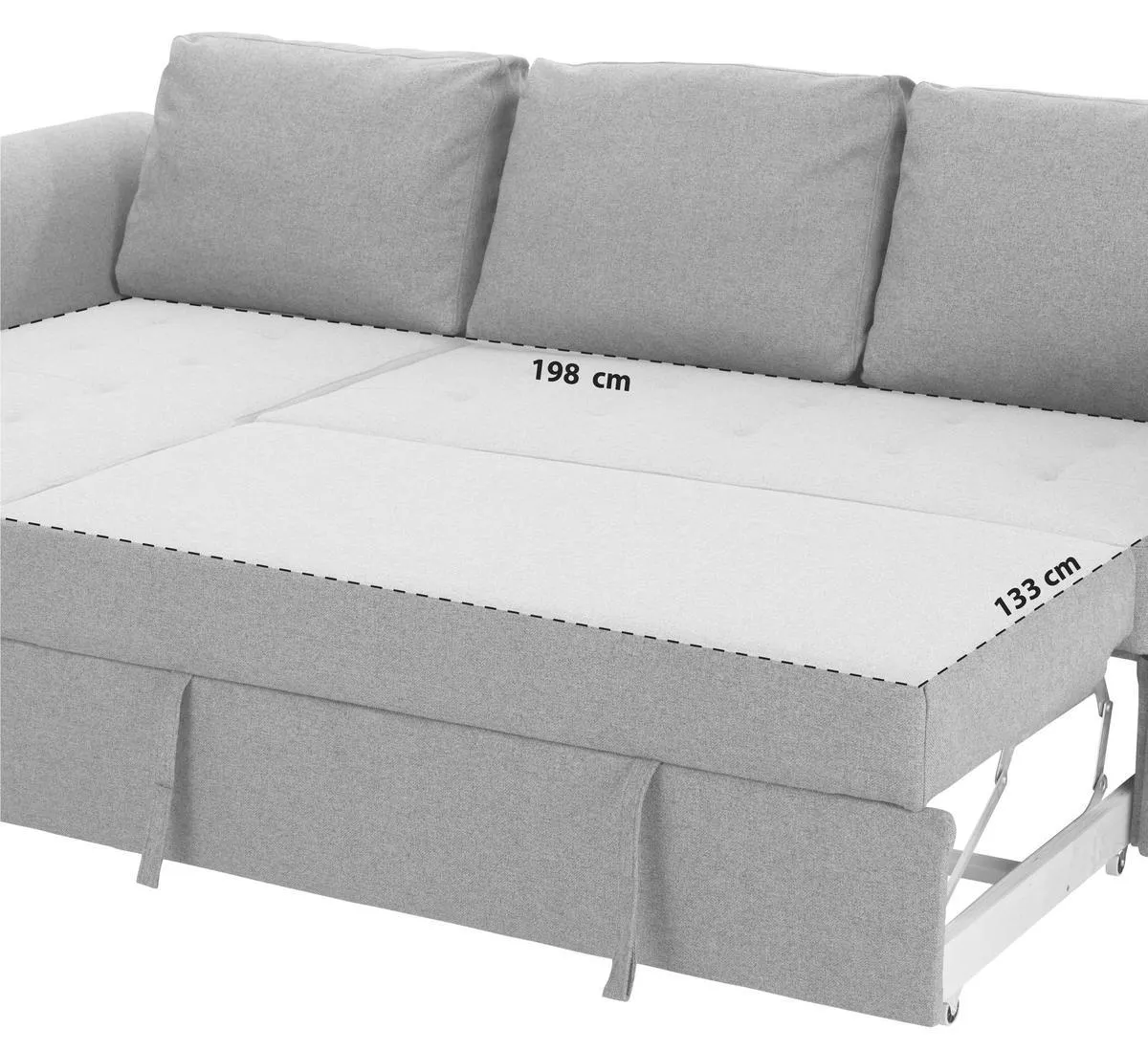 mit Schlaffunktion und Bettkasten Lasse Textil