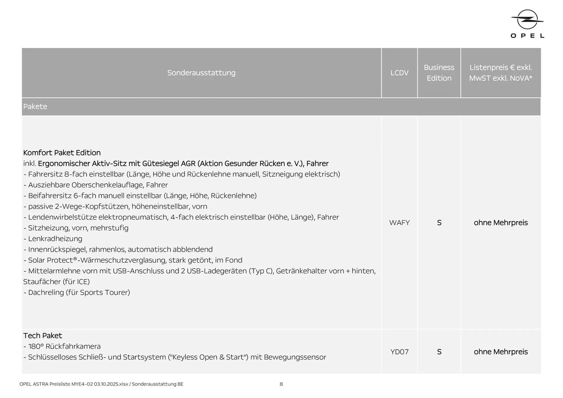Opel Flugblatt von 3. Oktober bis 18. Februar 2026 - Flugblätt seite  8