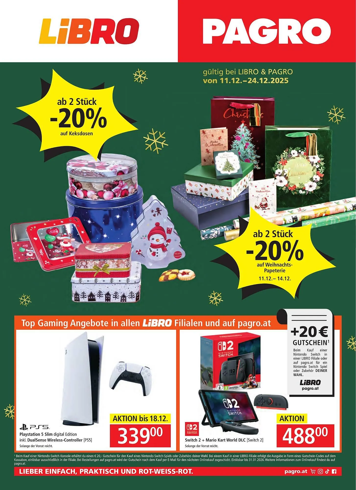Pagro Diskont Flugblatt von 11. Dezember bis 24. Dezember 2025 - Flugblätt seite  1