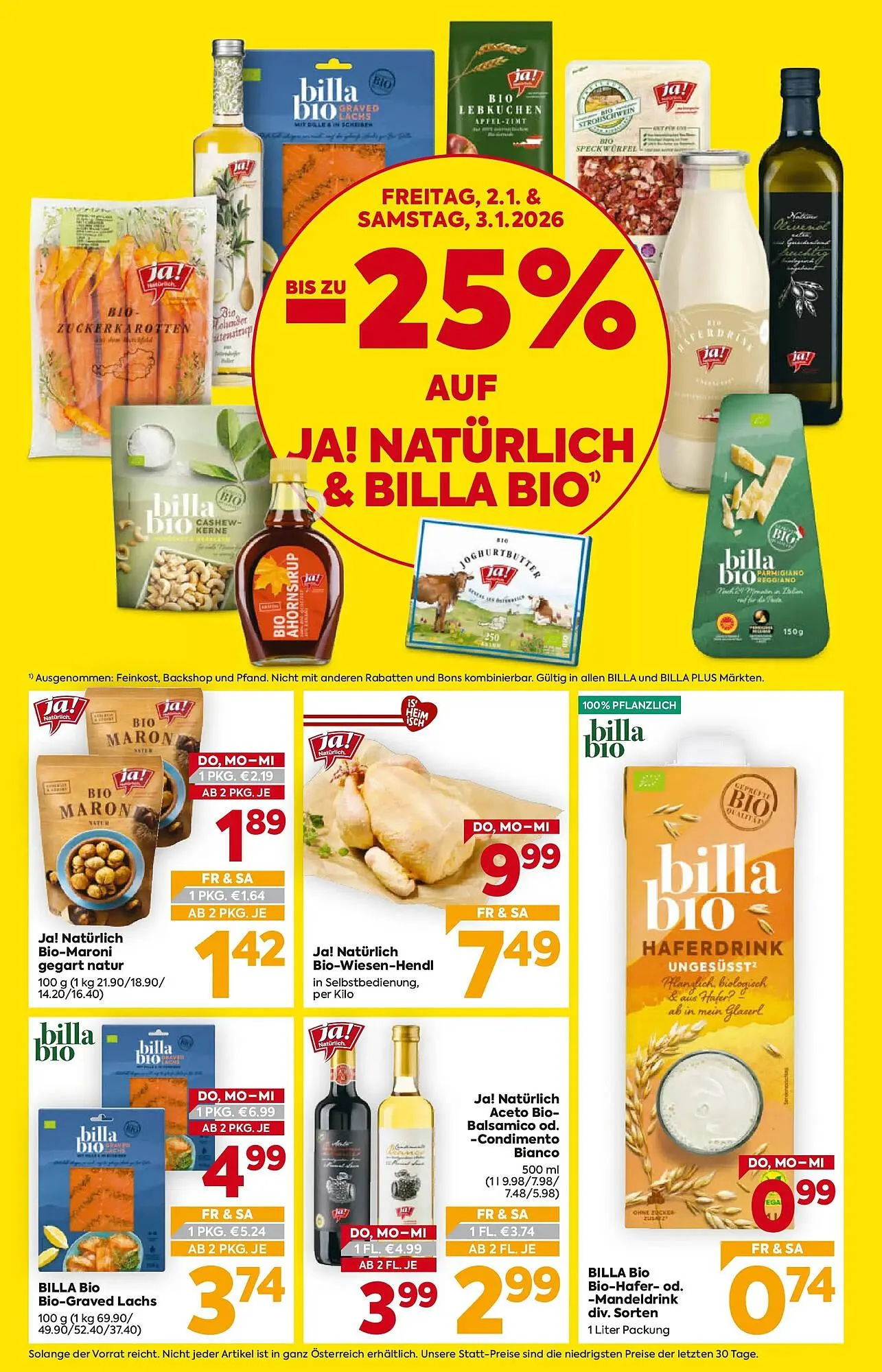 Billa Flugblatt von 2. Jänner bis 7. Jänner 2026 - Flugblätt seite  2