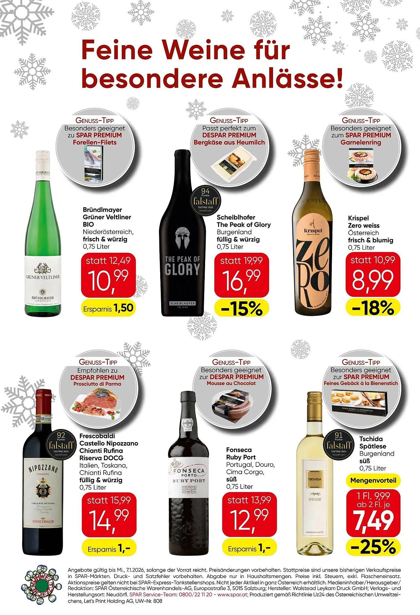 Spar Flugblatt von 11. Dezember bis 8. Jänner 2026 - Flugblätt seite 16