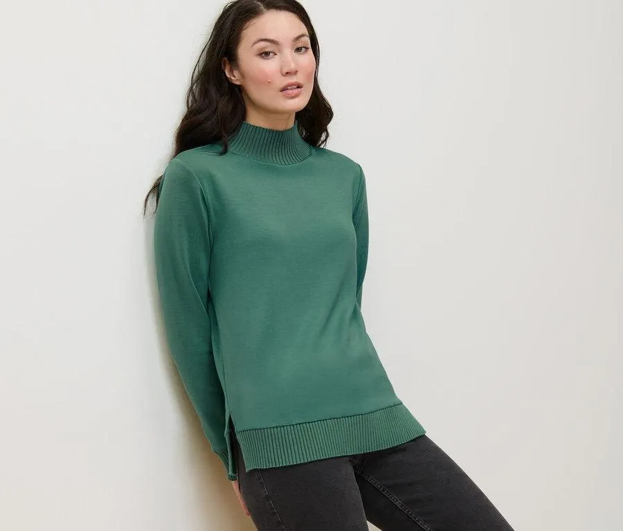 Sweatshirt mit Stehkragen, grün