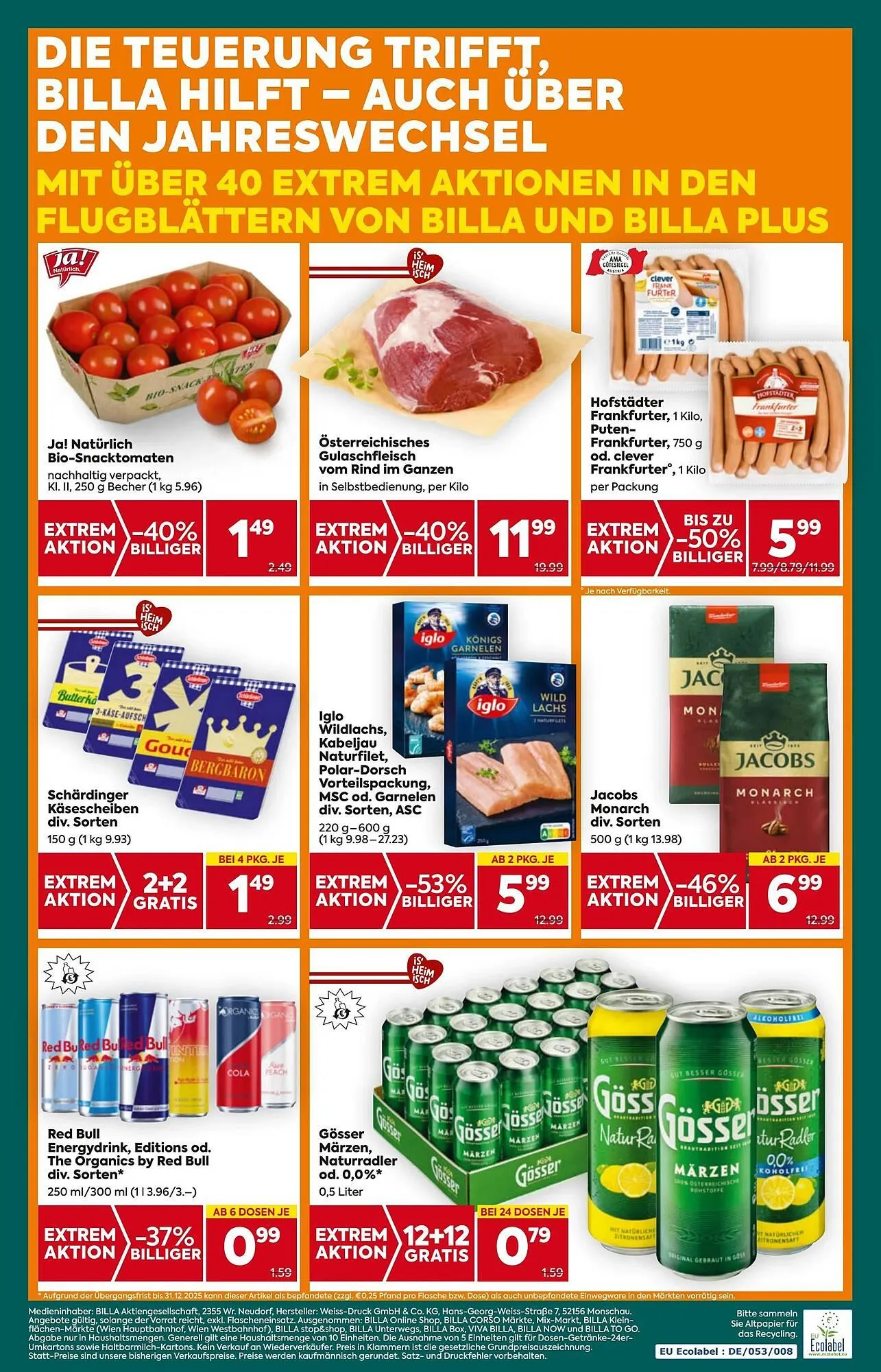 Billa Corso Flugblatt von 27. Dezember bis 31. Dezember 2025 - Flugblätt seite 21