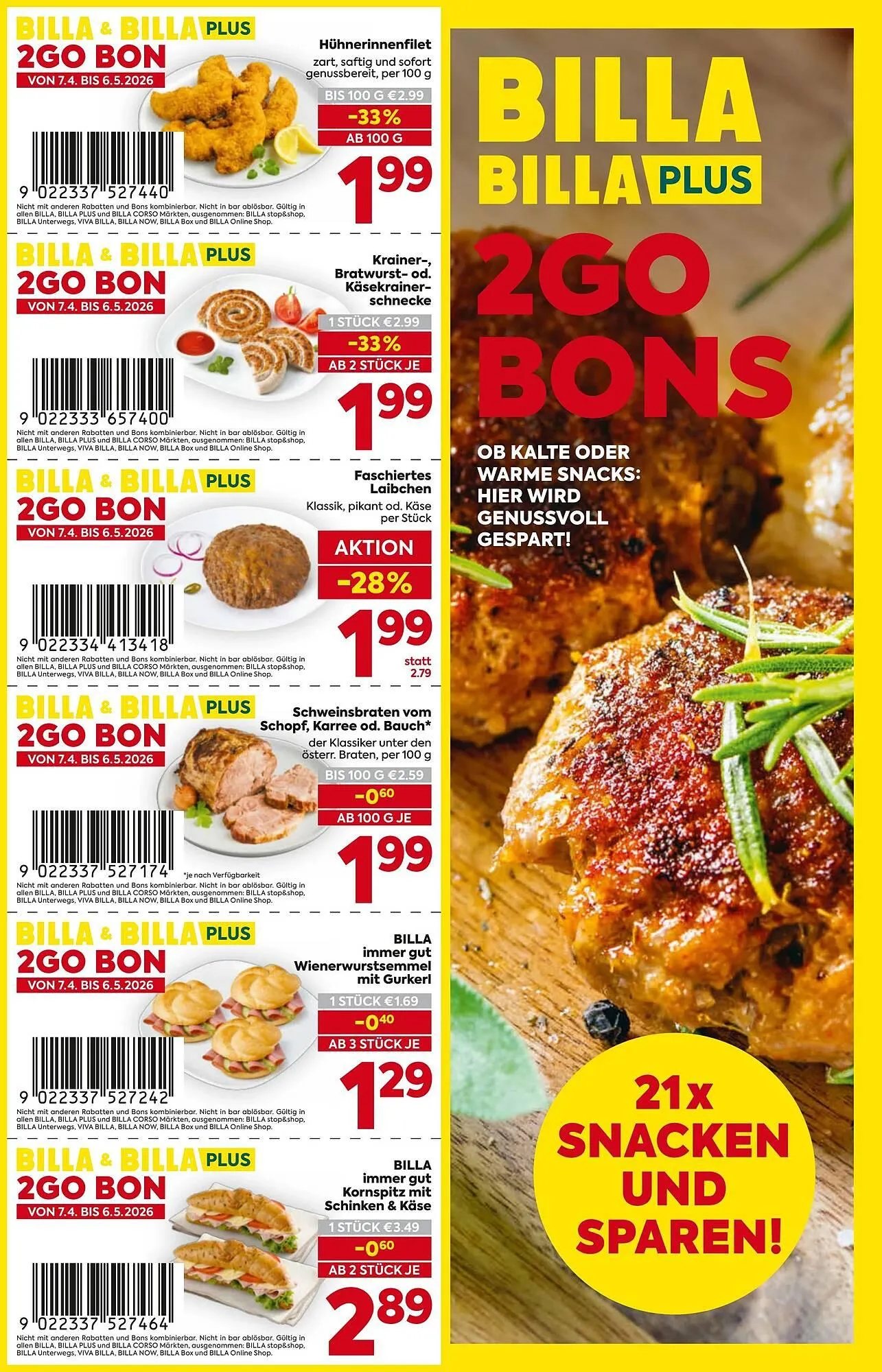 Billa Flugblatt von 7. April bis 6. Mai 2026 - Flugblätt seite  1