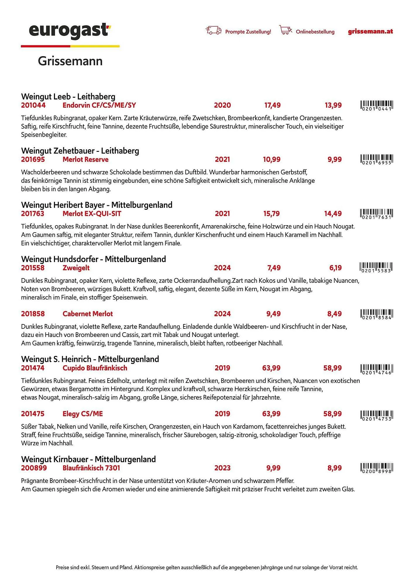 Eurogast Grissemann Flugblatt von 1. April bis 30. April 2026 - Flugblätt seite  6