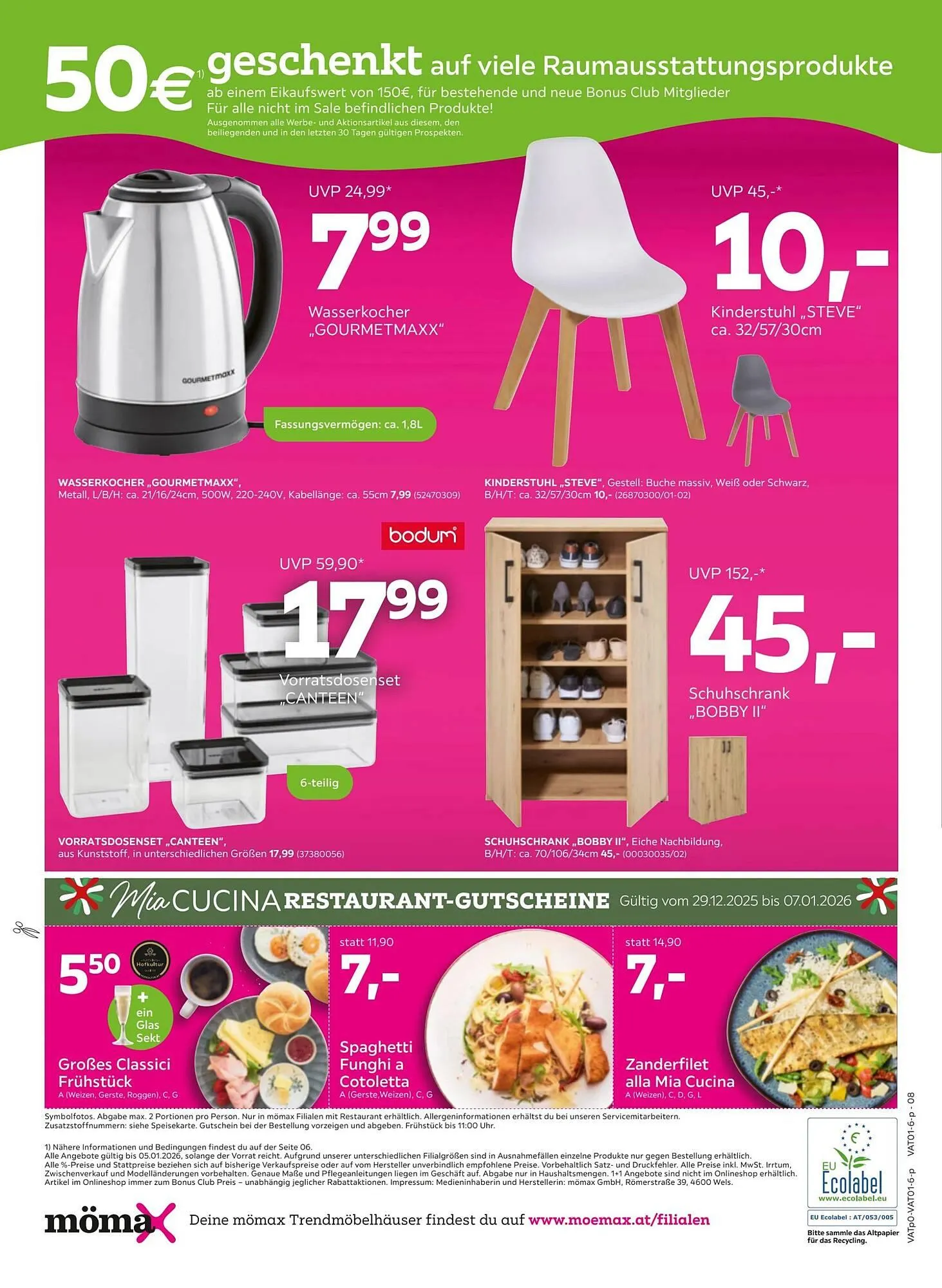 Mömax Flugblatt von 28. Dezember bis 6. Jänner 2026 - Flugblätt seite  8
