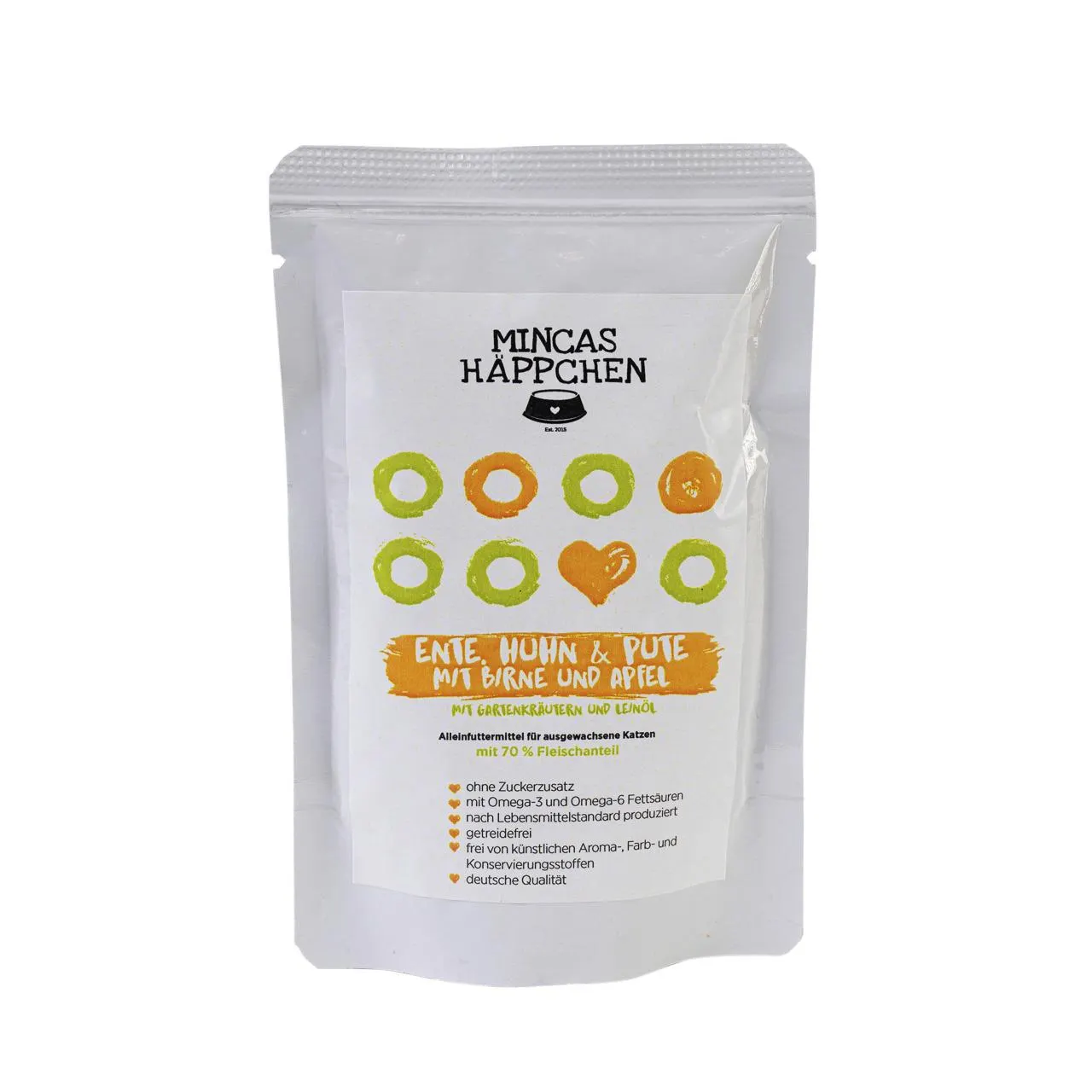 MINCAS HÄPPCHEN Ente/Huhn/Pute mit Birne & Apfel 95 g