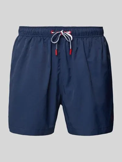 Badehose mit elastischem Bund und Tunnelzug in marine