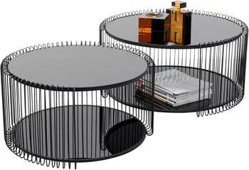 Couchtisch Wire Double Schwarz (2/Set)