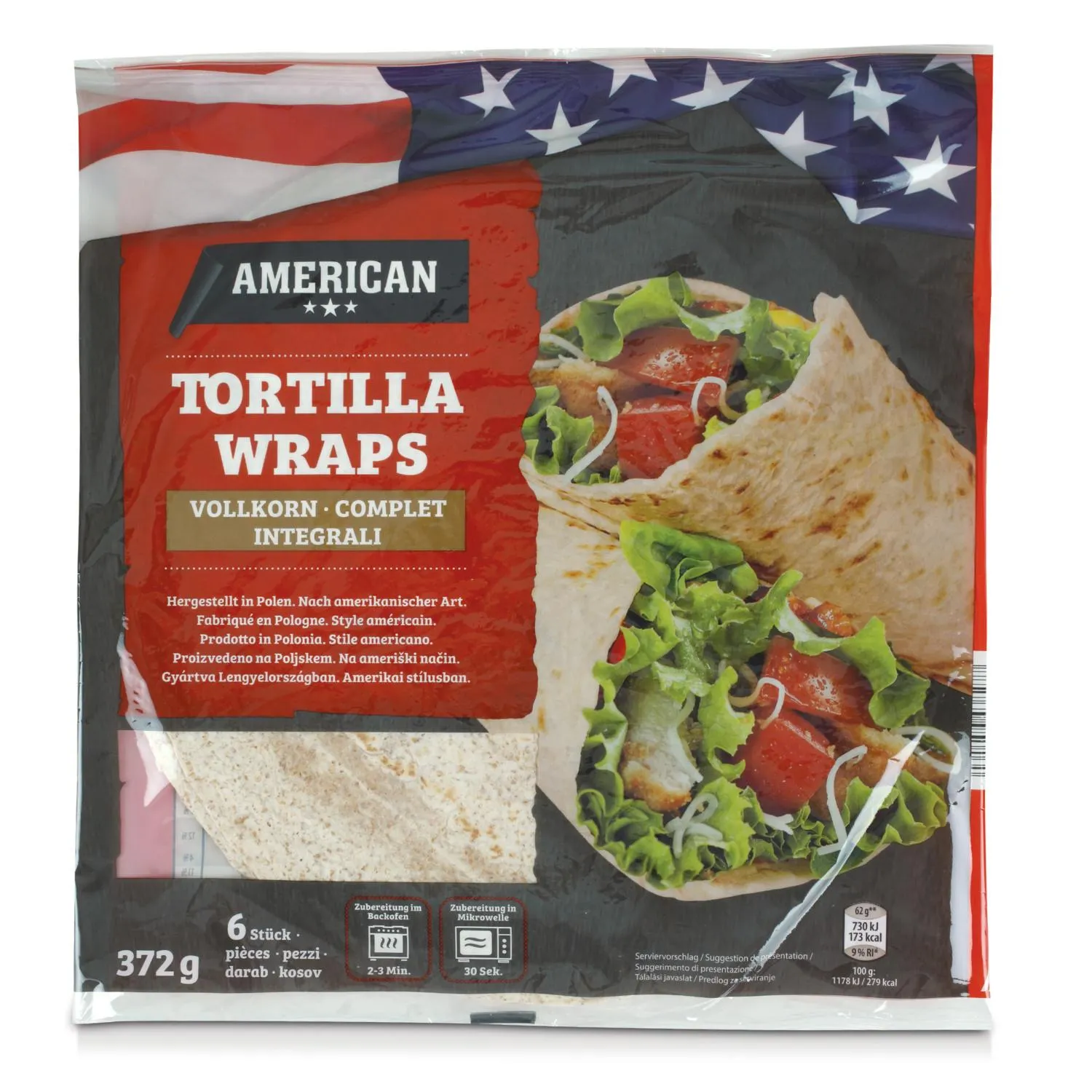 AMERICAN Tortilla Wraps, Vollkorn