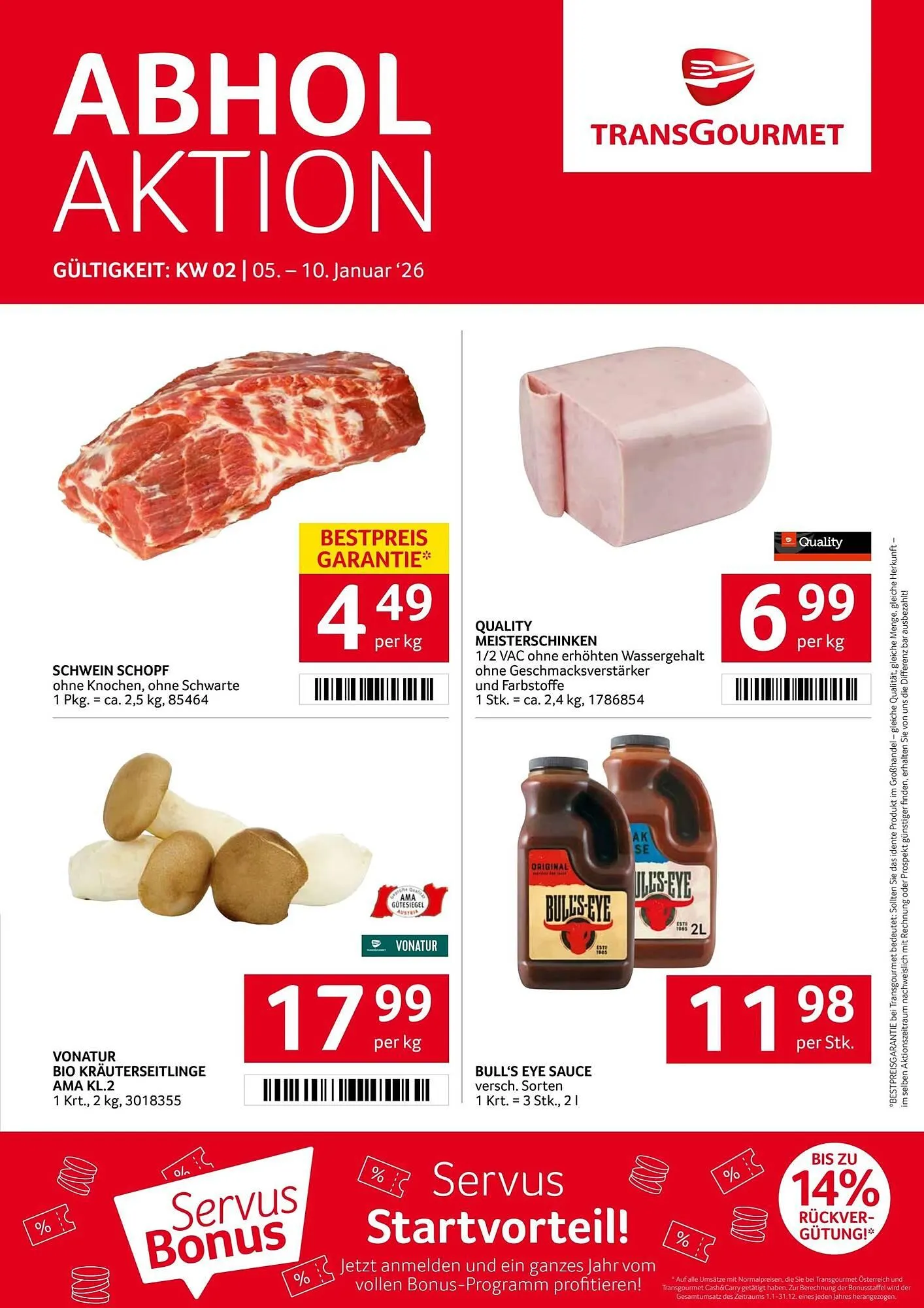 Transgourmet Flugblatt von 5. Jänner bis 10. Jänner 2026 - Flugblätt seite  1