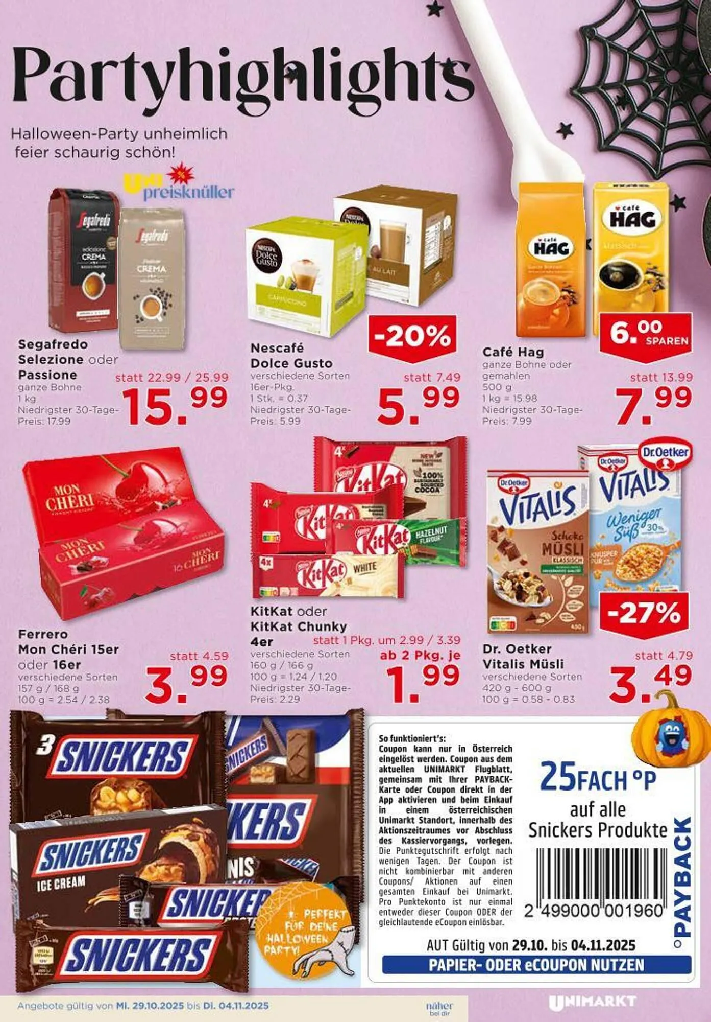 Unimarkt Flugblatt von 29. Oktober bis 4. November 2025 - Flugblätt seite  11