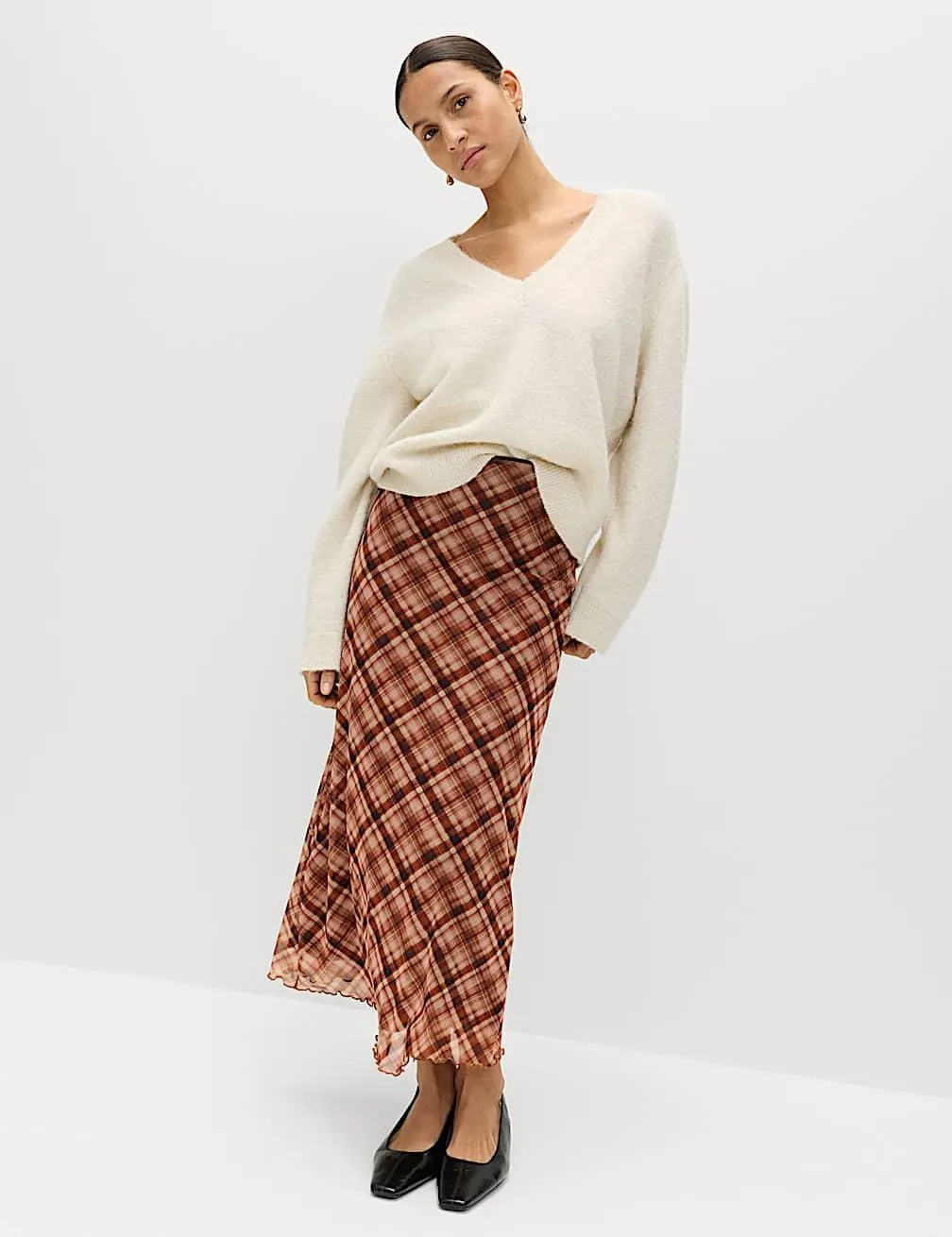 Karierter Mini-Bleistiftrock