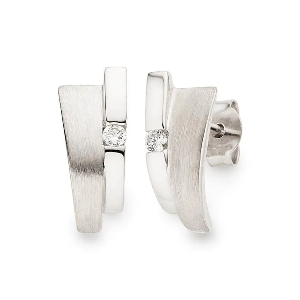 Bruno Banani Paar Ohrstecker »Schmuck Geschenk Silber 925 Ohrschmuck Ohrringe Glitzerstein« mit Zirkonia (synth.)