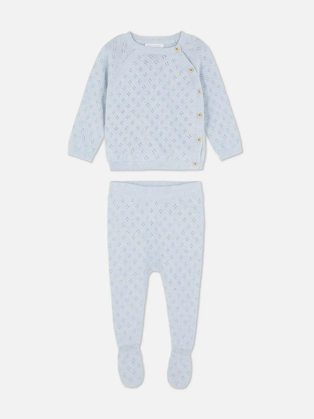 Kombiset aus Pointelle-Wickelcardigan und Leggings