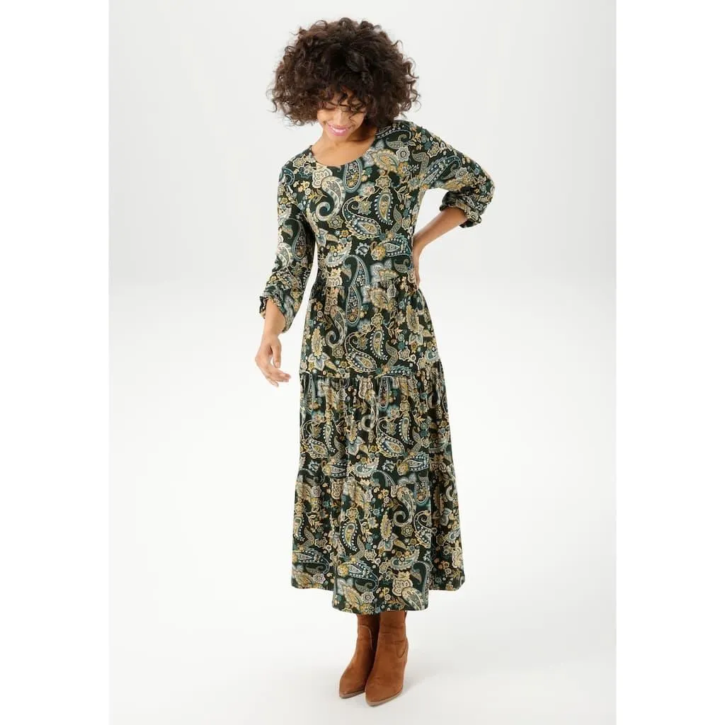 Aniston CASUAL Jerseykleid mit farbharmonischem Paisley-Muster