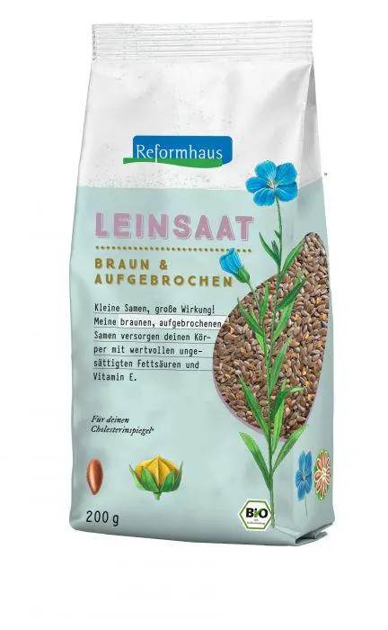 Reformhaus Leinsaat braun f. aufgebrochen bio* 200g