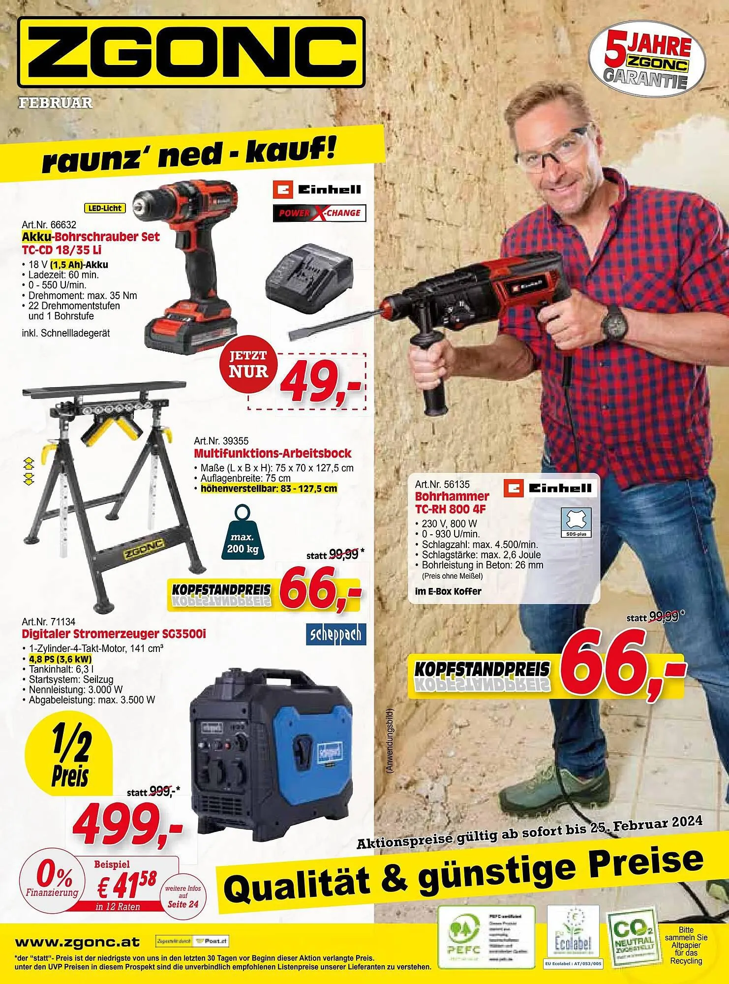 Zgonc Flugblatt von 31. Jänner bis 25. Februar 2024 - Flugblätt seite 1