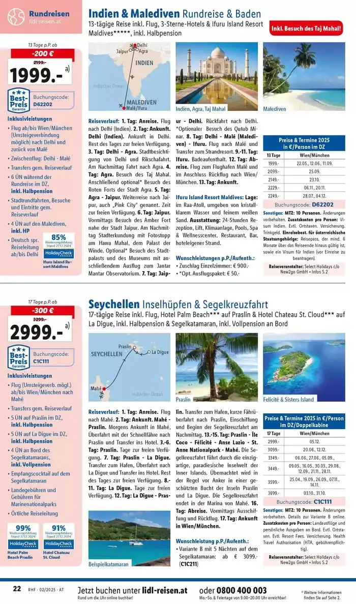 Aktuelle Reiseprospekte Hauptprospekt Februar von 29. Jänner bis 28. Februar 2025 - Flugblätt seite 22