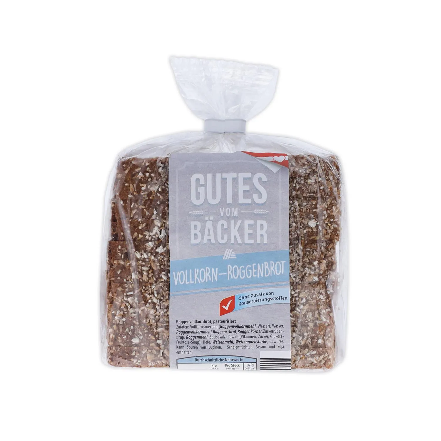 GUTES VOM BÄCKER Vollkornbrot geschnitten, Roggen