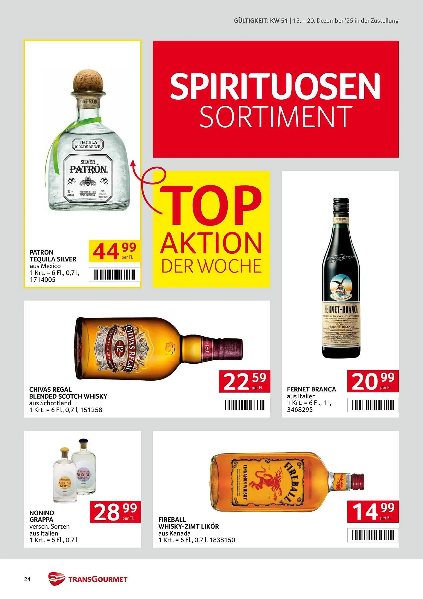 Transgourmet Flugblatt von 15. Dezember bis 20. Dezember 2025 - Flugblätt seite  24