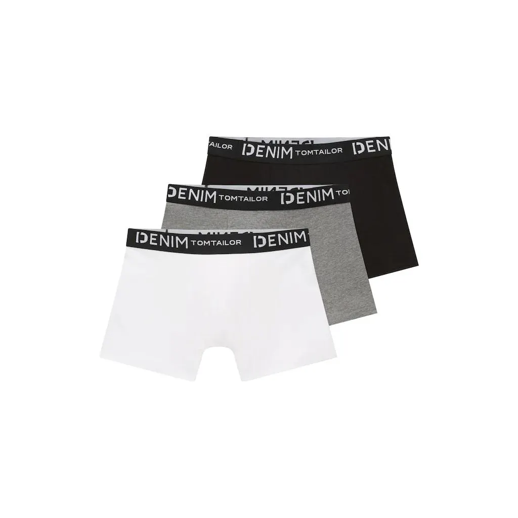 TOM TAILOR Denim Boxershorts, (Packung, 3 St.), mit Logo-Stretchbund