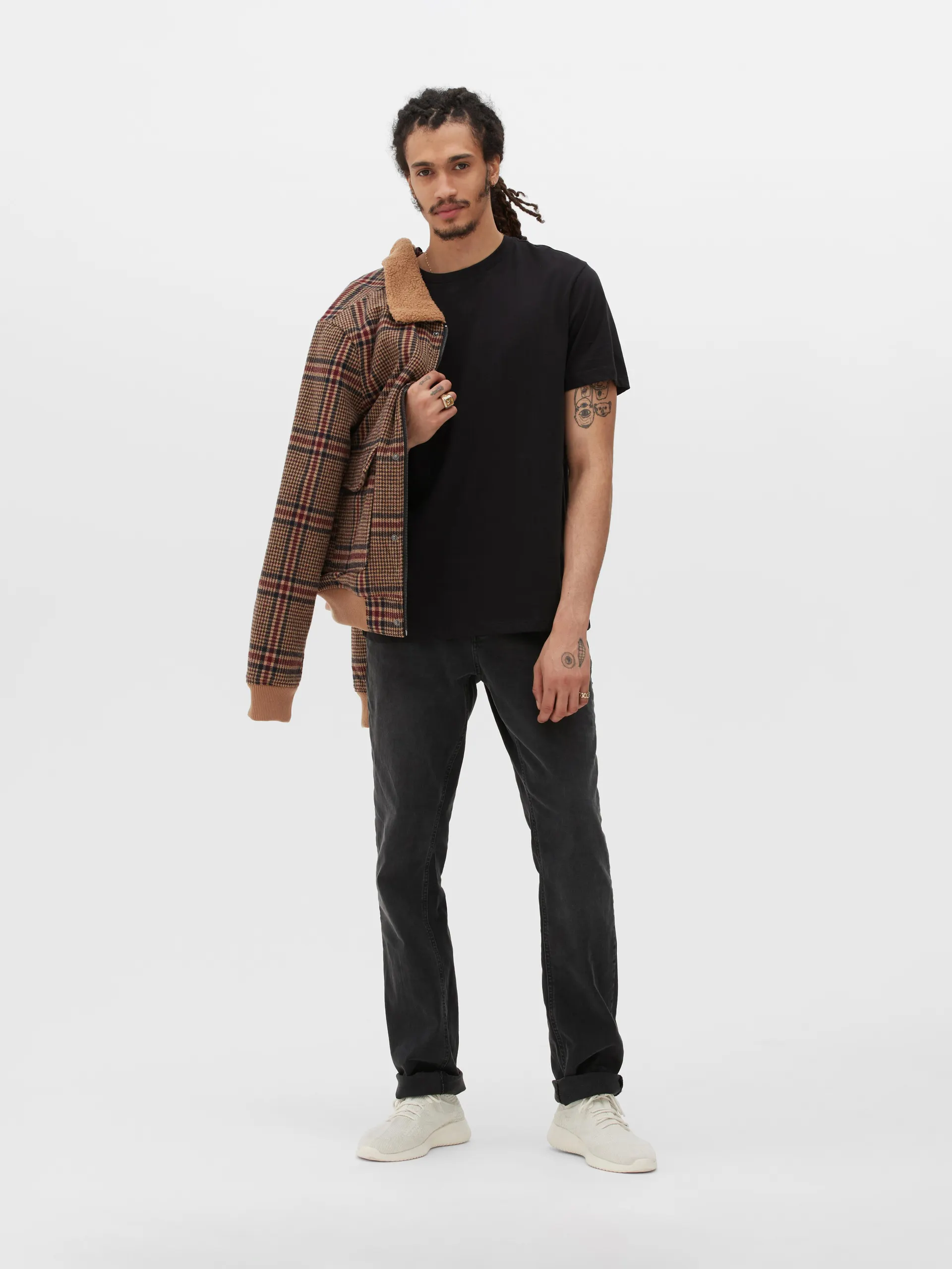 Baumwoll-T-Shirt mit Rundhalsausschnitt