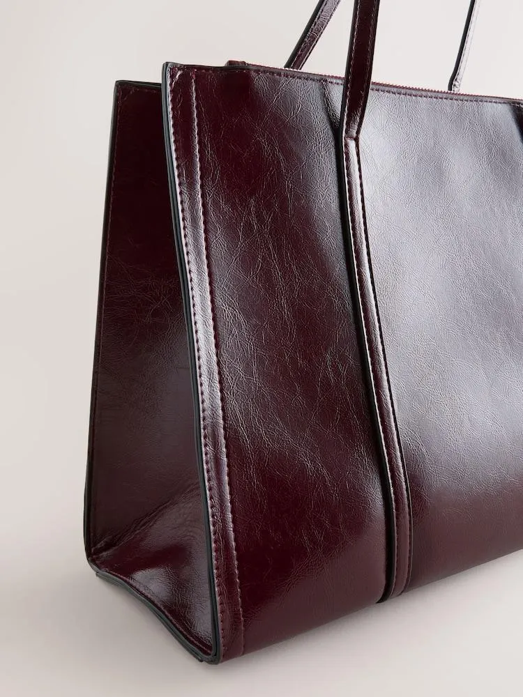Burgundy Gloss - Strukturierte Tragetasche