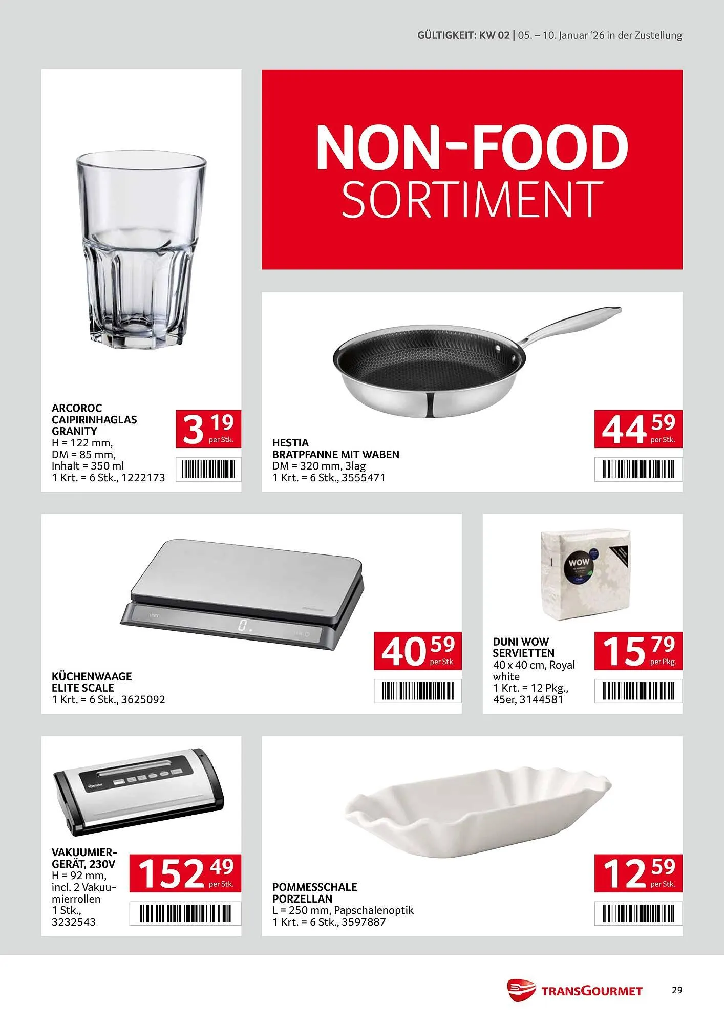 Transgourmet Flugblatt von 5. Jänner bis 10. Jänner 2026 - Flugblätt seite  29
