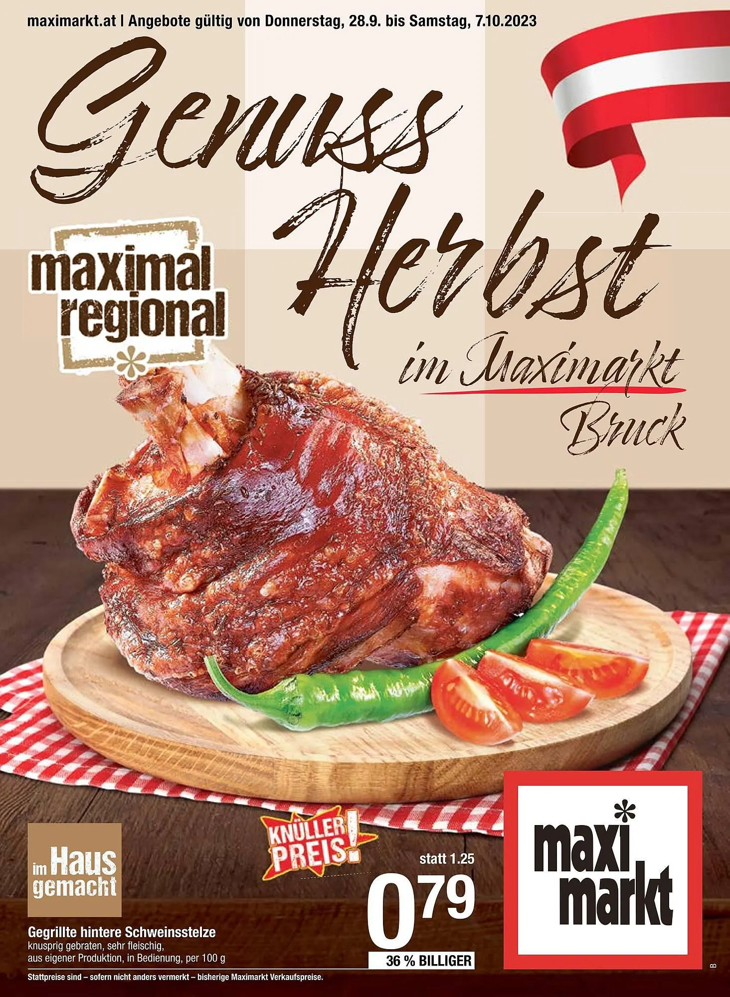 Maximarkt Flugblatt von 28. September bis 7. Oktober 2023 - Flugblätt seite 1