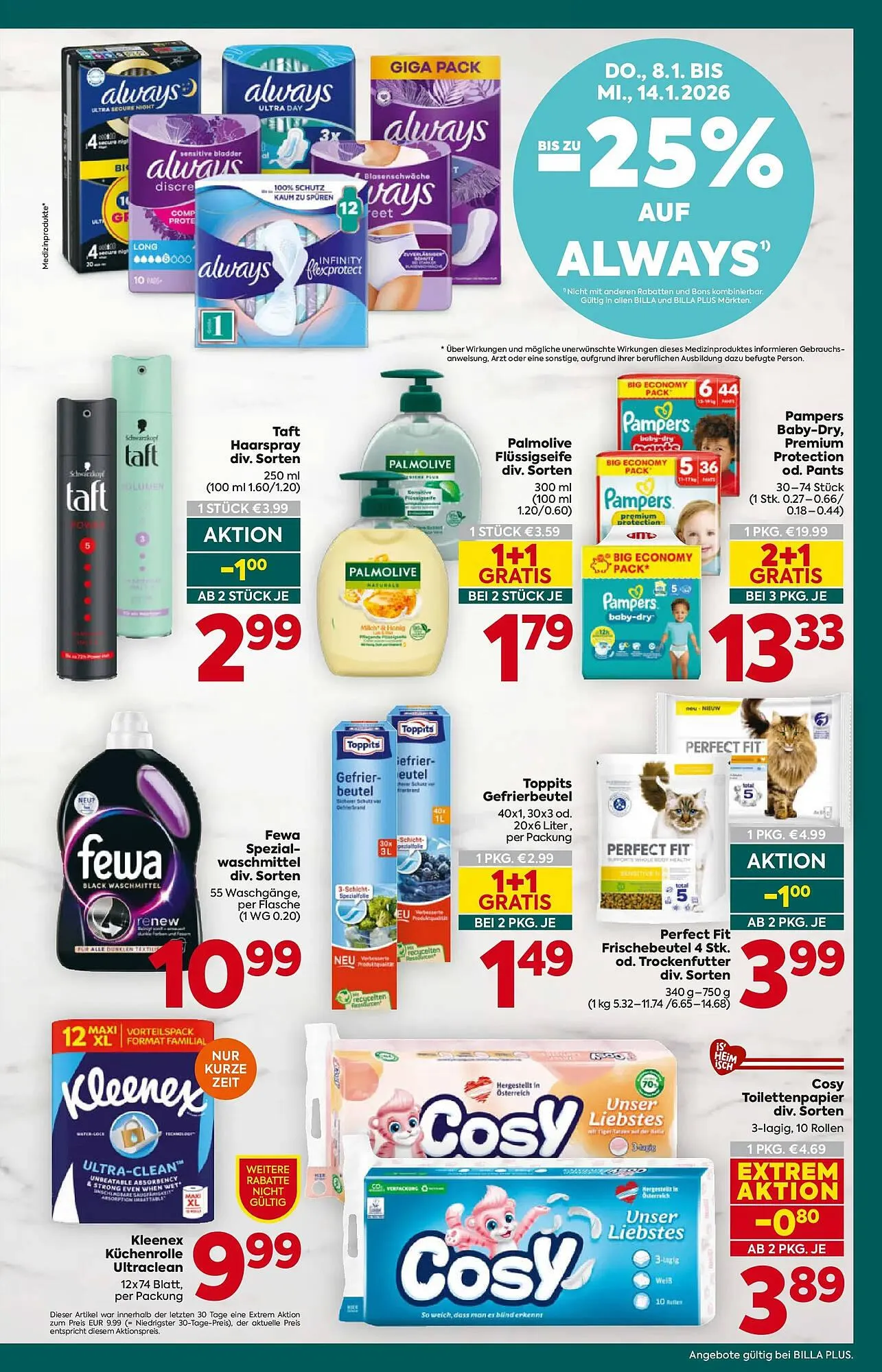 Billa Flugblatt von 8. Jänner bis 14. Jänner 2026 - Flugblätt seite  19