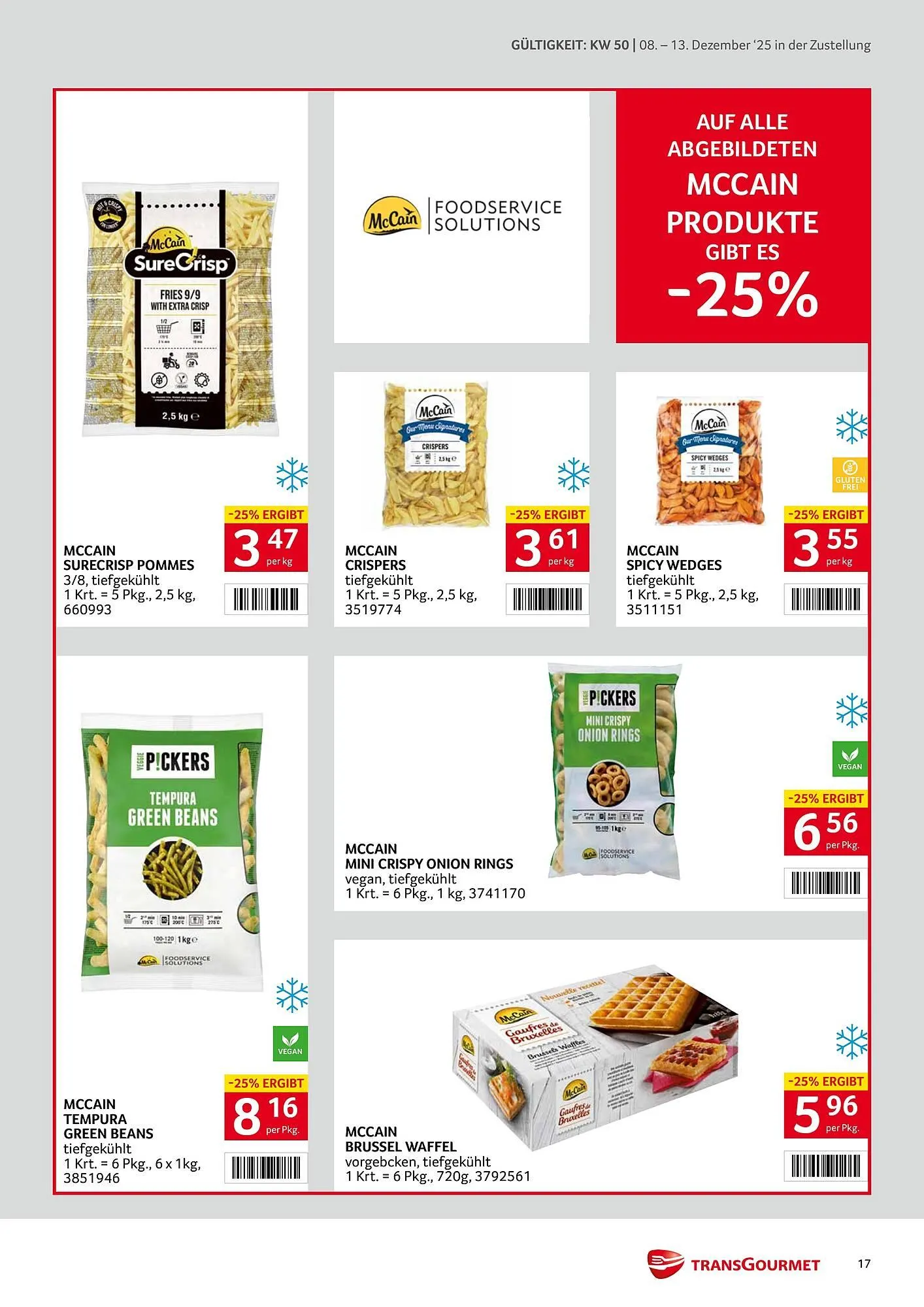 Transgourmet Flugblatt von 8. Dezember bis 13. Dezember 2025 - Flugblätt seite  17