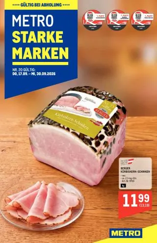 METRO Flugblatt Food - Starke Marken von 17. September bis 30. September 2026 - Flugblätt seite 1