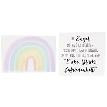 Wachsmotiv Regenbogen und Spruch, 2 Stück