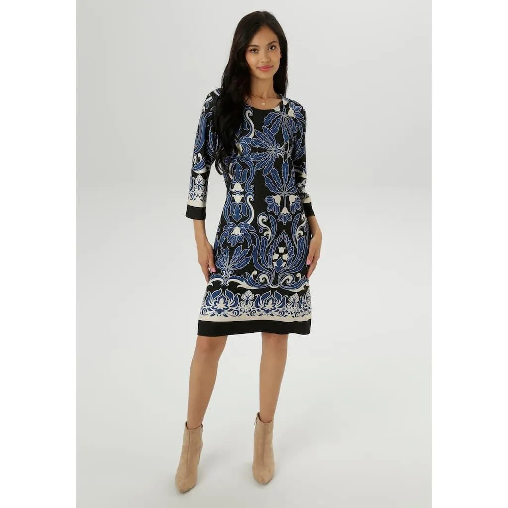 Aniston SELECTED Jerseykleid mit Ornamenten- und Rankendruck Allover