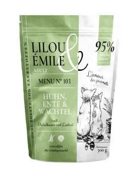 Lilou & Émile Adult Menu No. 103 300g Beutel mit Wachtel, Huhn und Ente