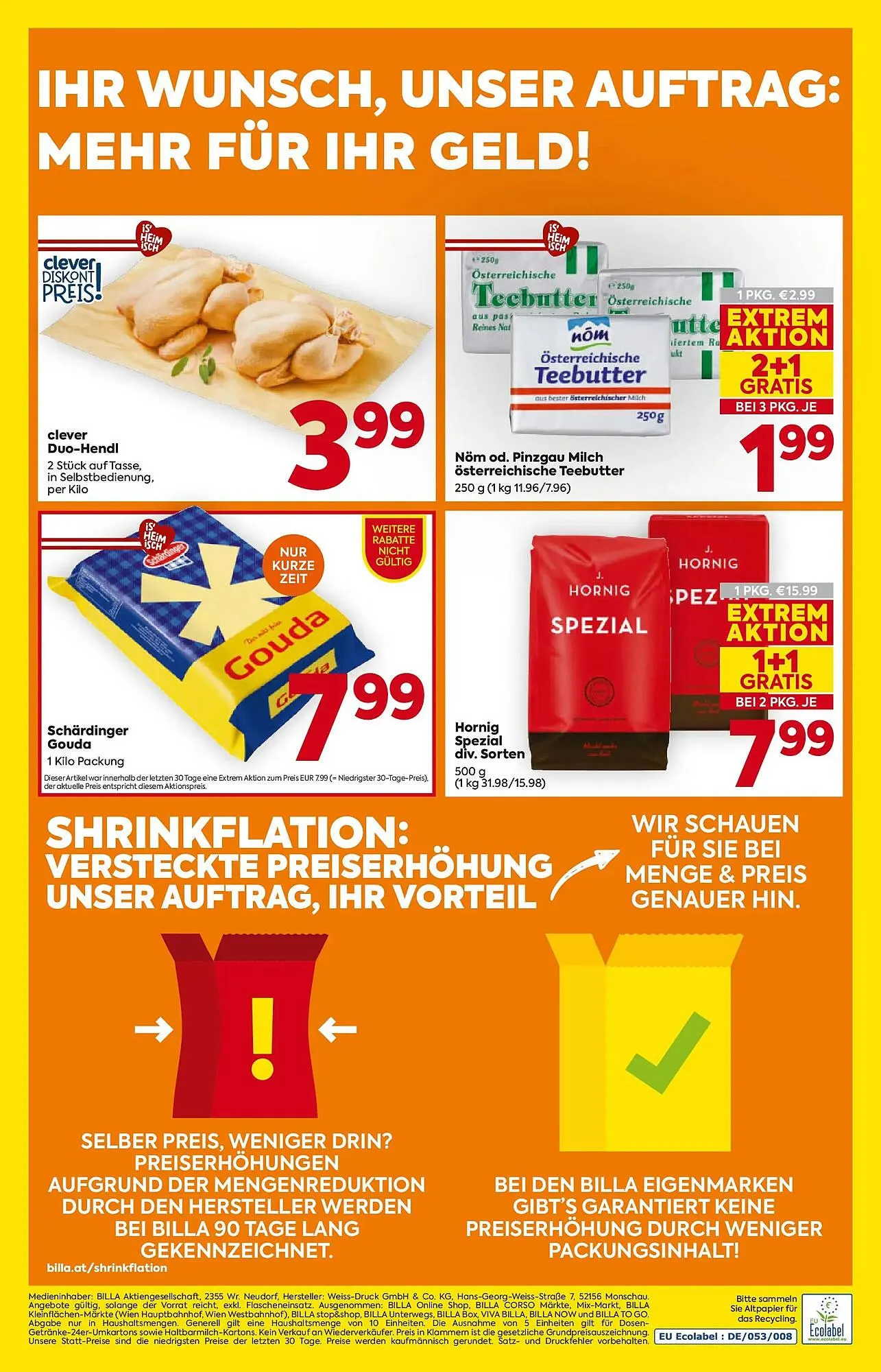 Billa Flugblatt von 8. Jänner bis 14. Jänner 2026 - Flugblätt seite 20