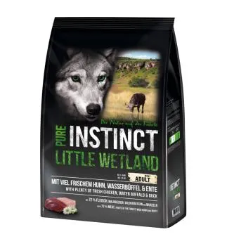 PURE INSTINCT LITTLE WETLAND mit Huhn, Wasserbüffel, Ente für Hunde 4 kg