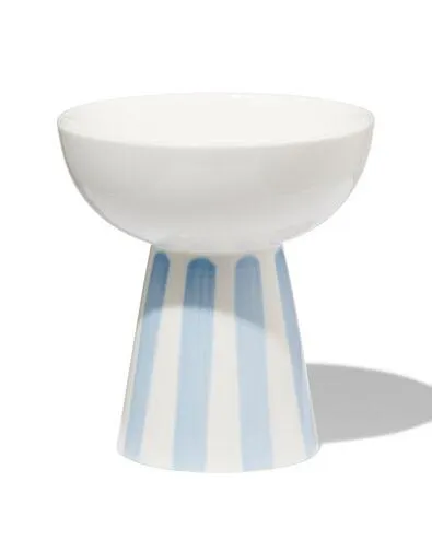 schaaltje op voet Ø11x11.6 Tafelgenoten new bone wit met blauw