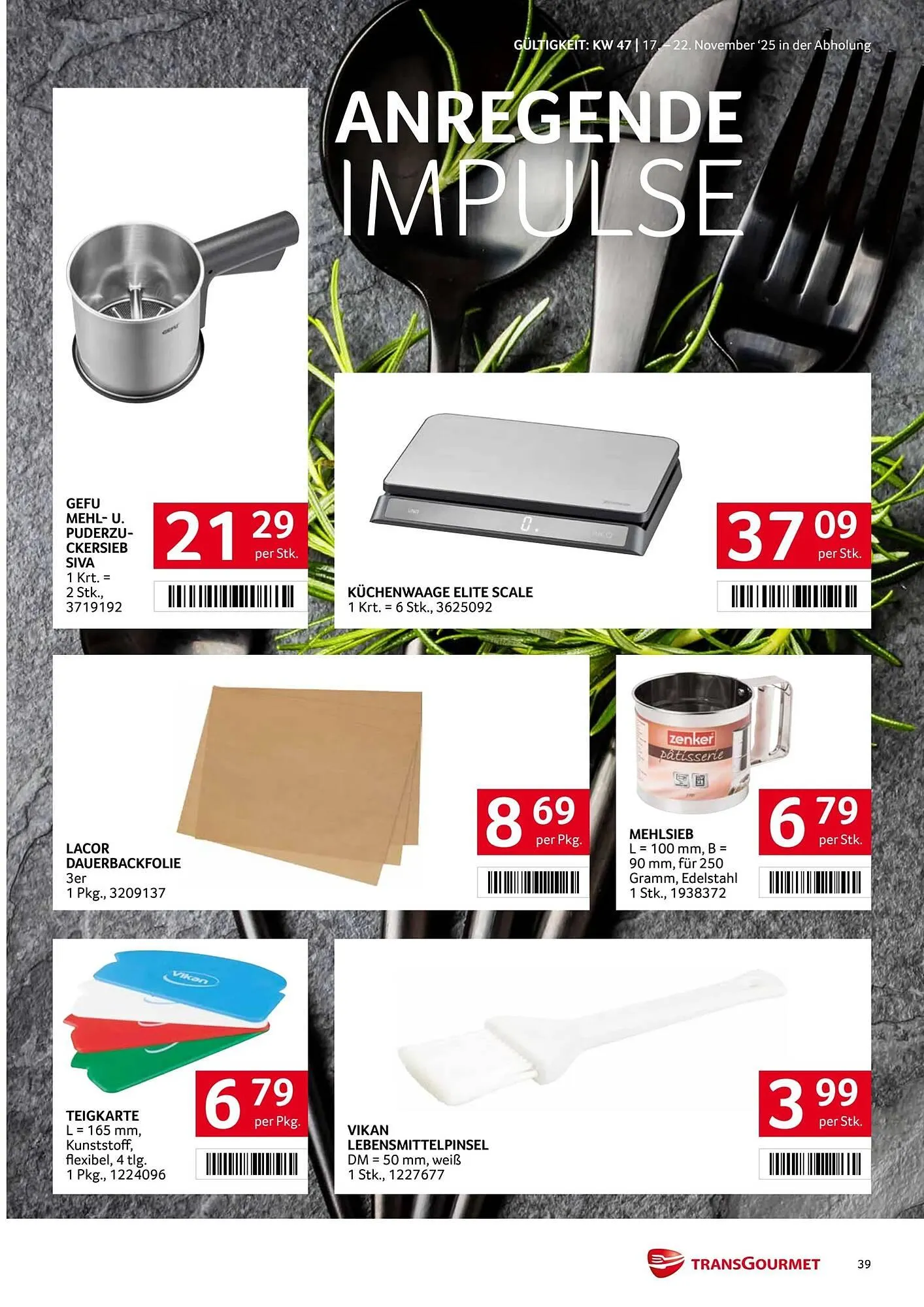Transgourmet Flugblatt von 17. November bis 23. November 2025 - Flugblätt seite  39