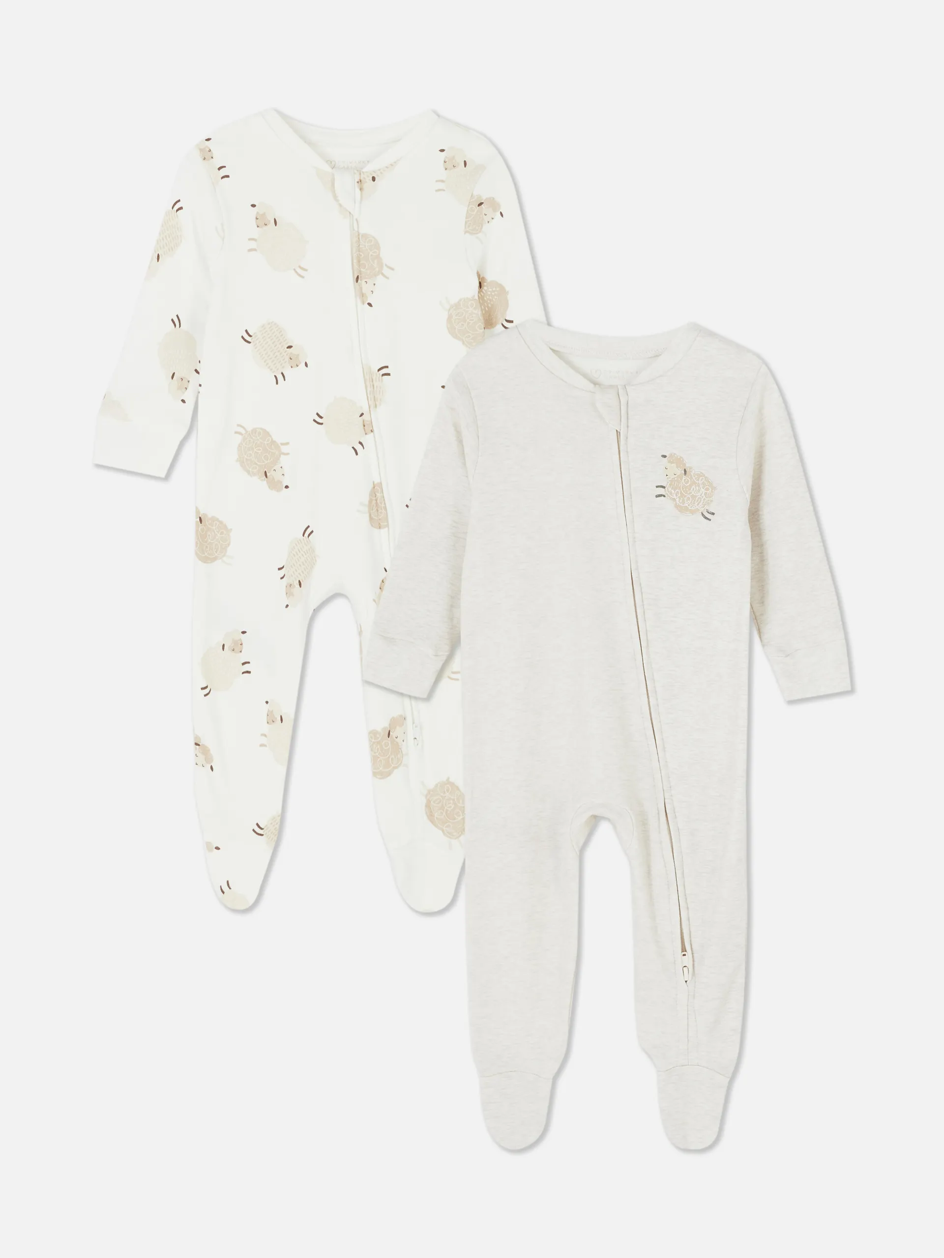 Schlafanzüge mit Reißverschluss, 2er-Pack