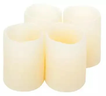 LED Kerzen aus Echtwachs, mit An- / Ausblasfunktion, creme, 6,5 x 5 cm